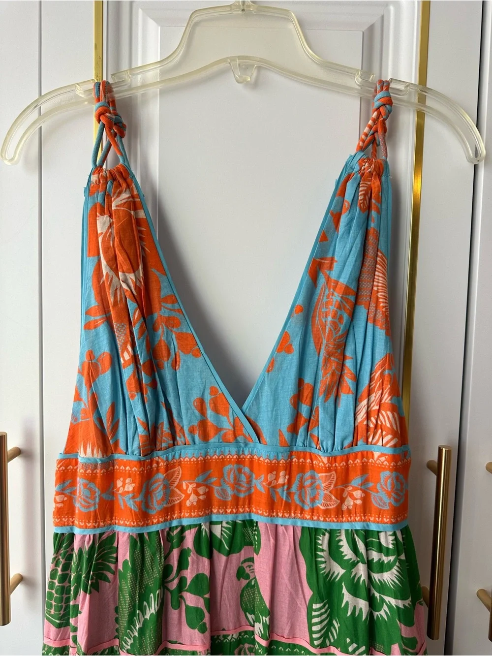 FARM Rio Multicolor Floral V-Neck Tiered Maxi Dress - Picture 5 of 8
